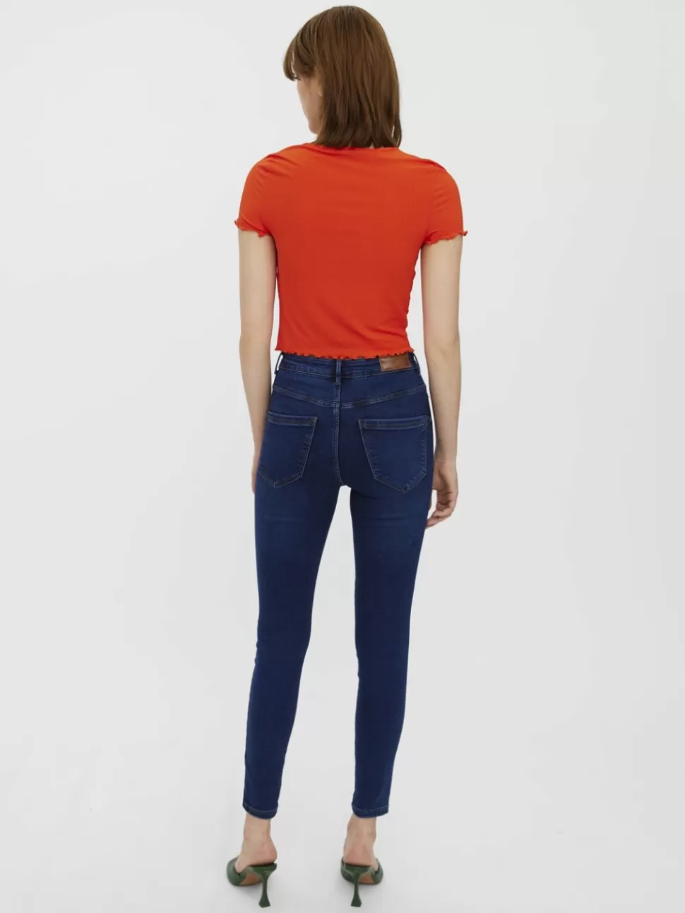 Jeans | Basics^VERO MODA VMSOPHIA Hög Midja Slim Fit Jeans Dark Blue Denim