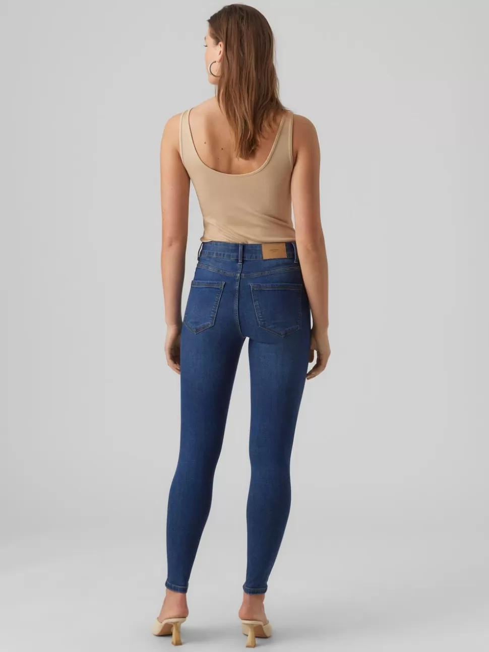 Jeans^VERO MODA VMSOPHIA Hög Midja Slim Fit Jeans Dark Blue Denim