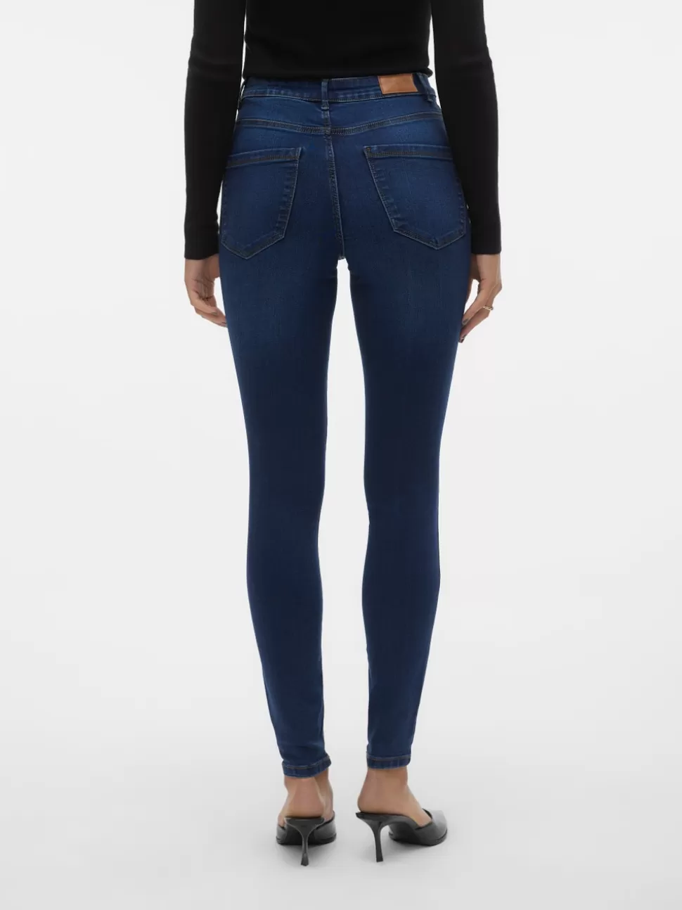 Jeans | Basics^VERO MODA VMSOPHIA Hög Midja Slim Fit Jeans Dark Blue Denim