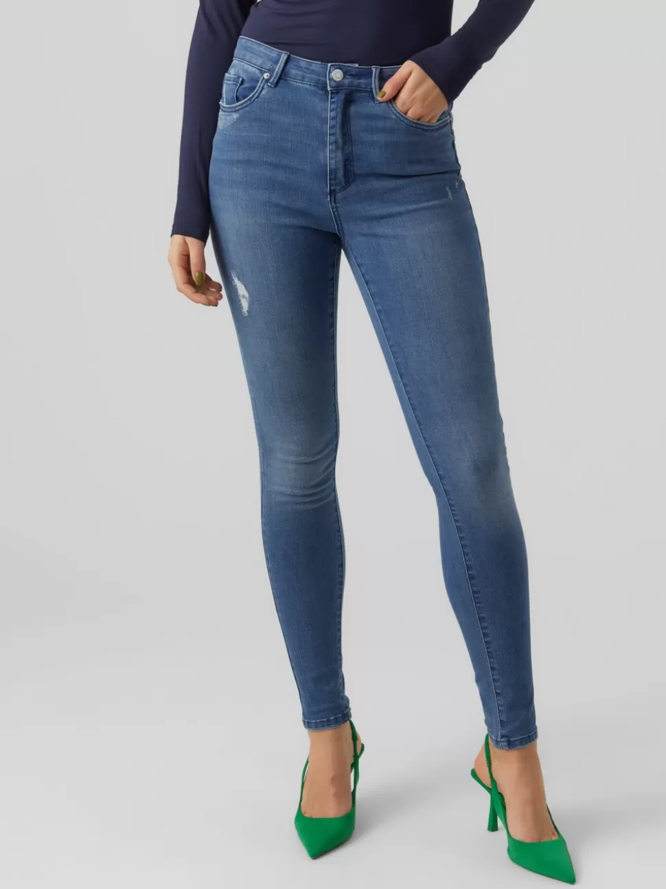 Jeans^VERO MODA VMSOPHIA Superhög Midja Skinny Fit Jeans Medium Blue Denim