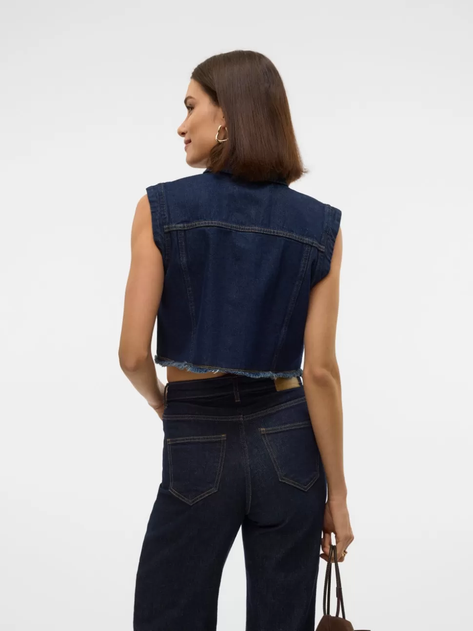 Jackor^VERO MODA VMTABITHA Jeansväst Dark Blue Denim