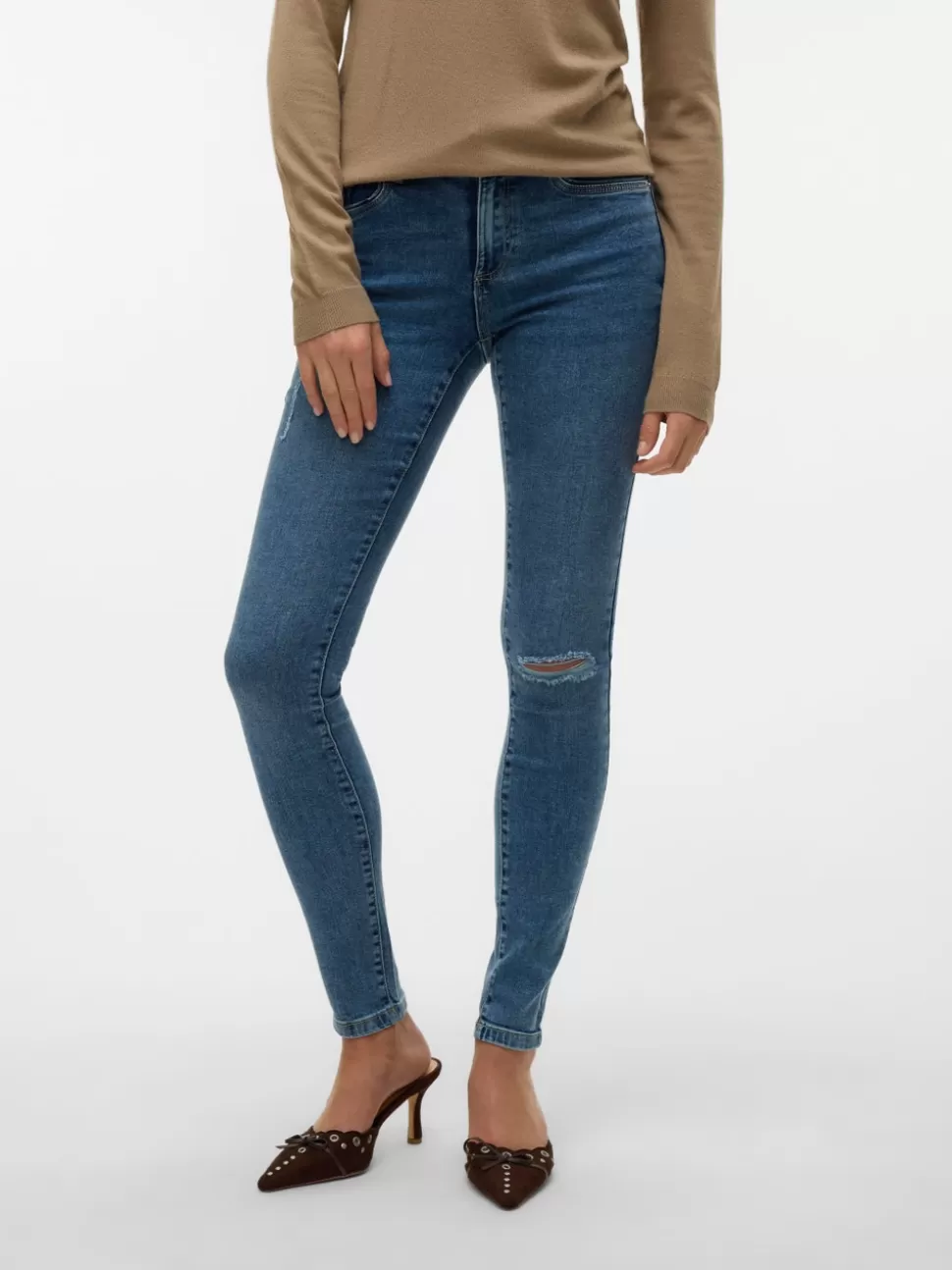 Jeans^VERO MODA VMTANYA Medelhög Midja Skinny Fit Jeans Medium Blue Denim