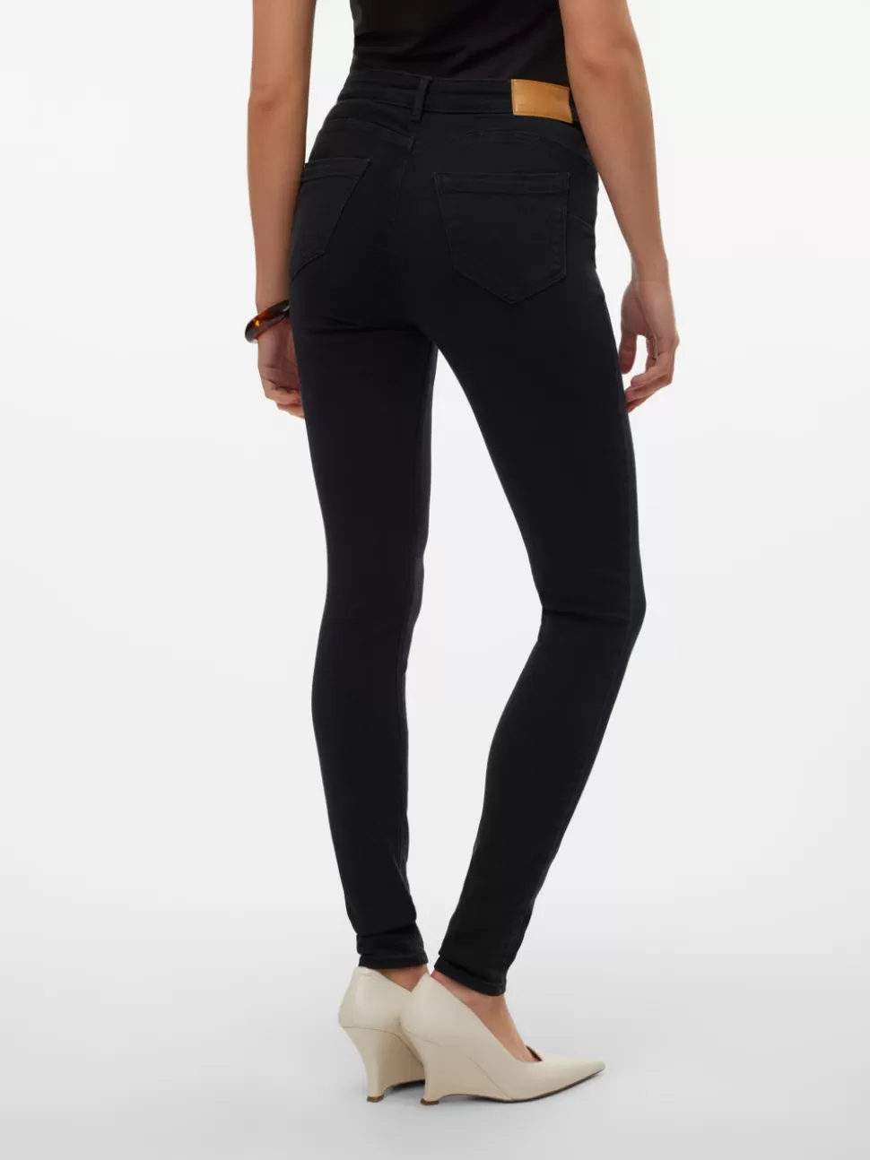 Jeans^VERO MODA VMTANYA Medelhög Midja Skinny Fit Jeans Black Denim