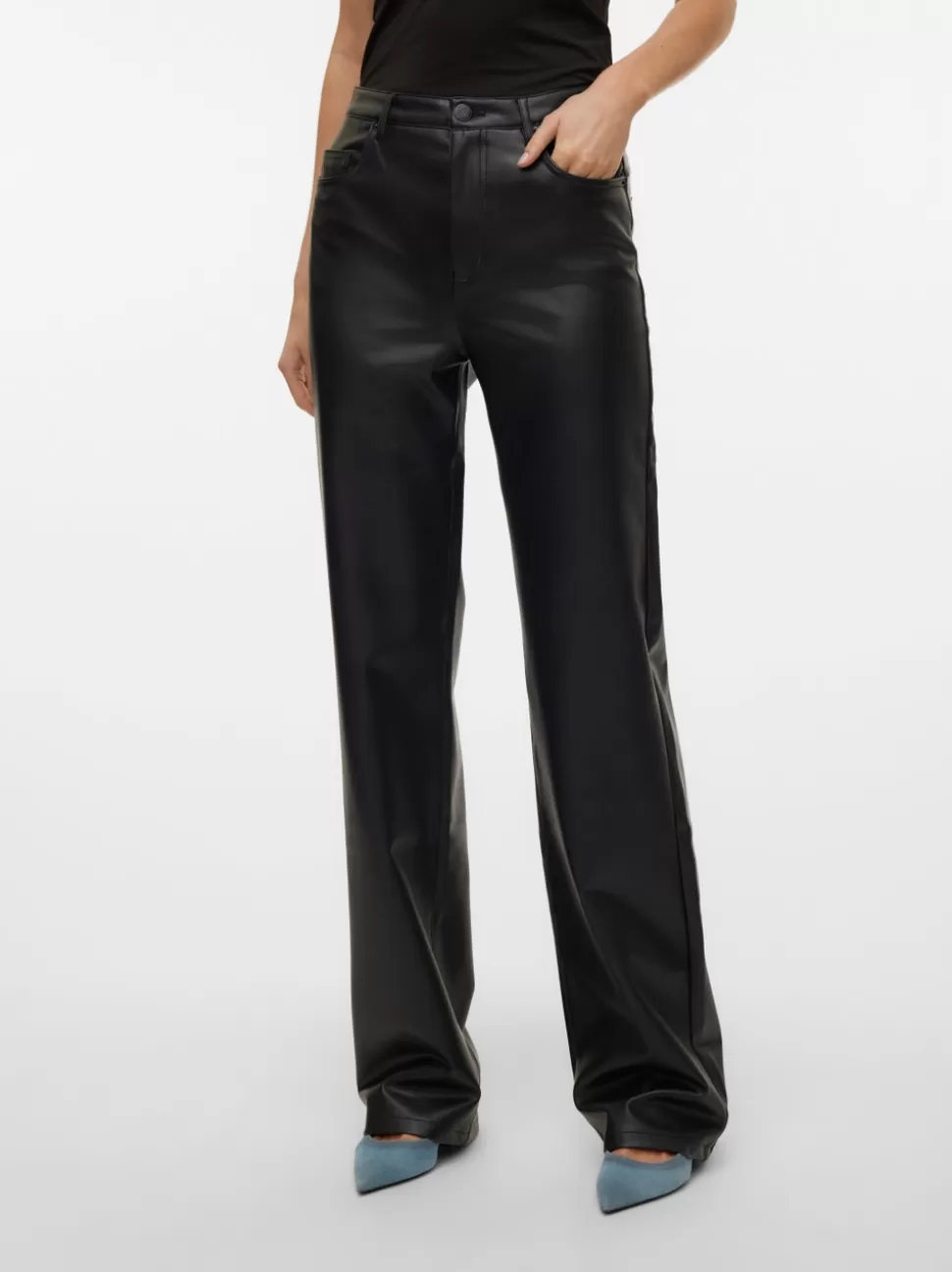 Byxor^VERO MODA VMTESSA Hög Midja Byxor Black