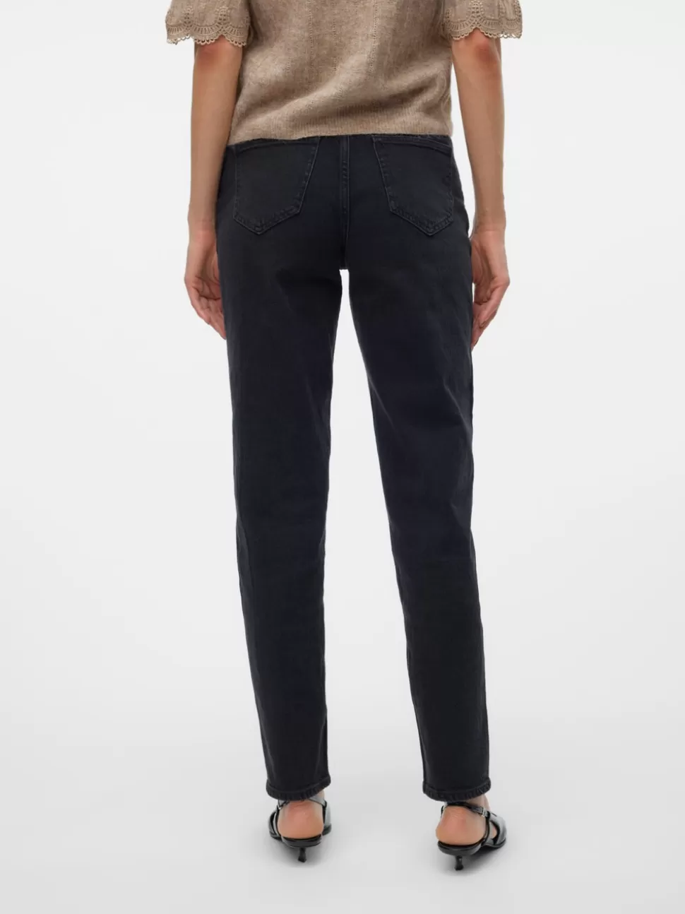 Jeans^VERO MODA VMTESSA Hög Midja Mom Fit Jeans Black Denim