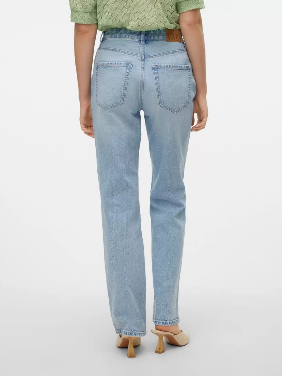Jeans^VERO MODA VMTESSA Hög Midja Rak Passform Jeans Light Blue Denim