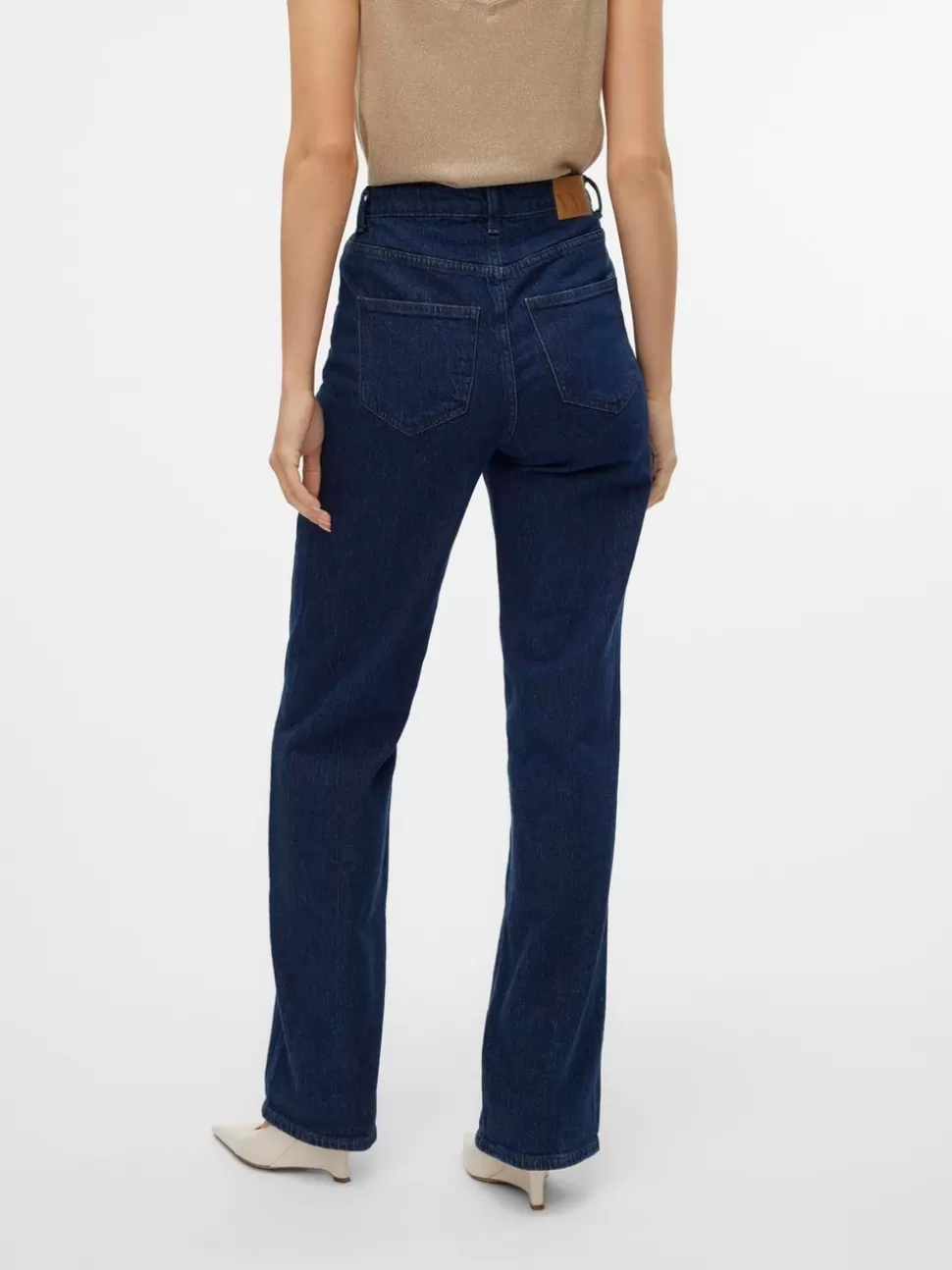 Jeans^VERO MODA VMTESSA Hög Midja Vid Passform Jeans Dark Blue Denim