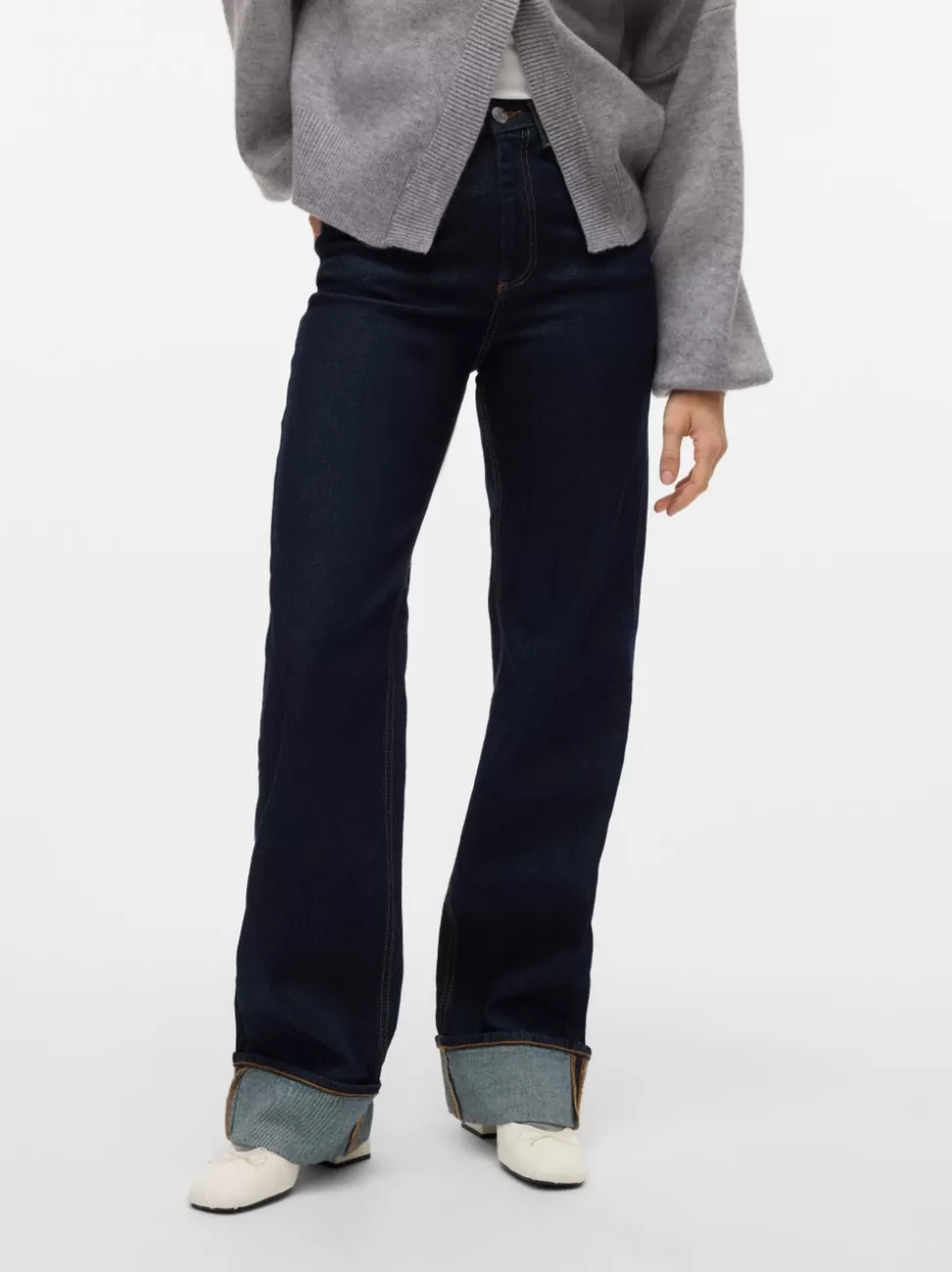 Jeans^VERO MODA VMTESSA Hög Midja Vida Ben Jeans Dark Blue Denim