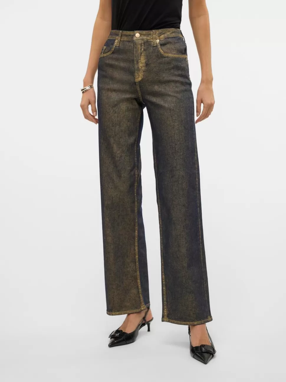 Jeans^VERO MODA VMTESSA Hög Midja Vida Ben Jeans Medium Blue Denim