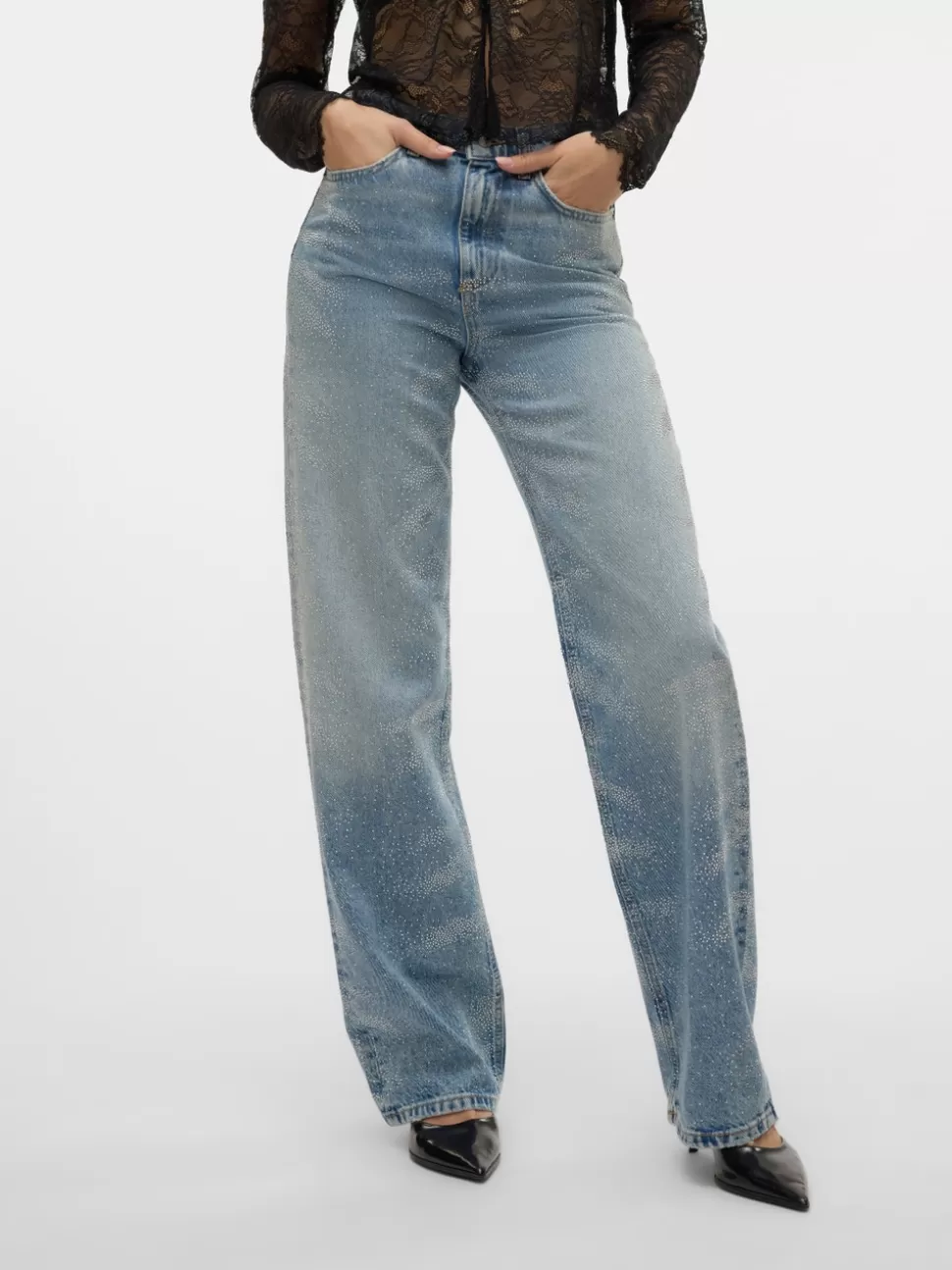 Jeans^VERO MODA VMTESSA Hög Midja Vida Ben Jeans Light Blue Denim