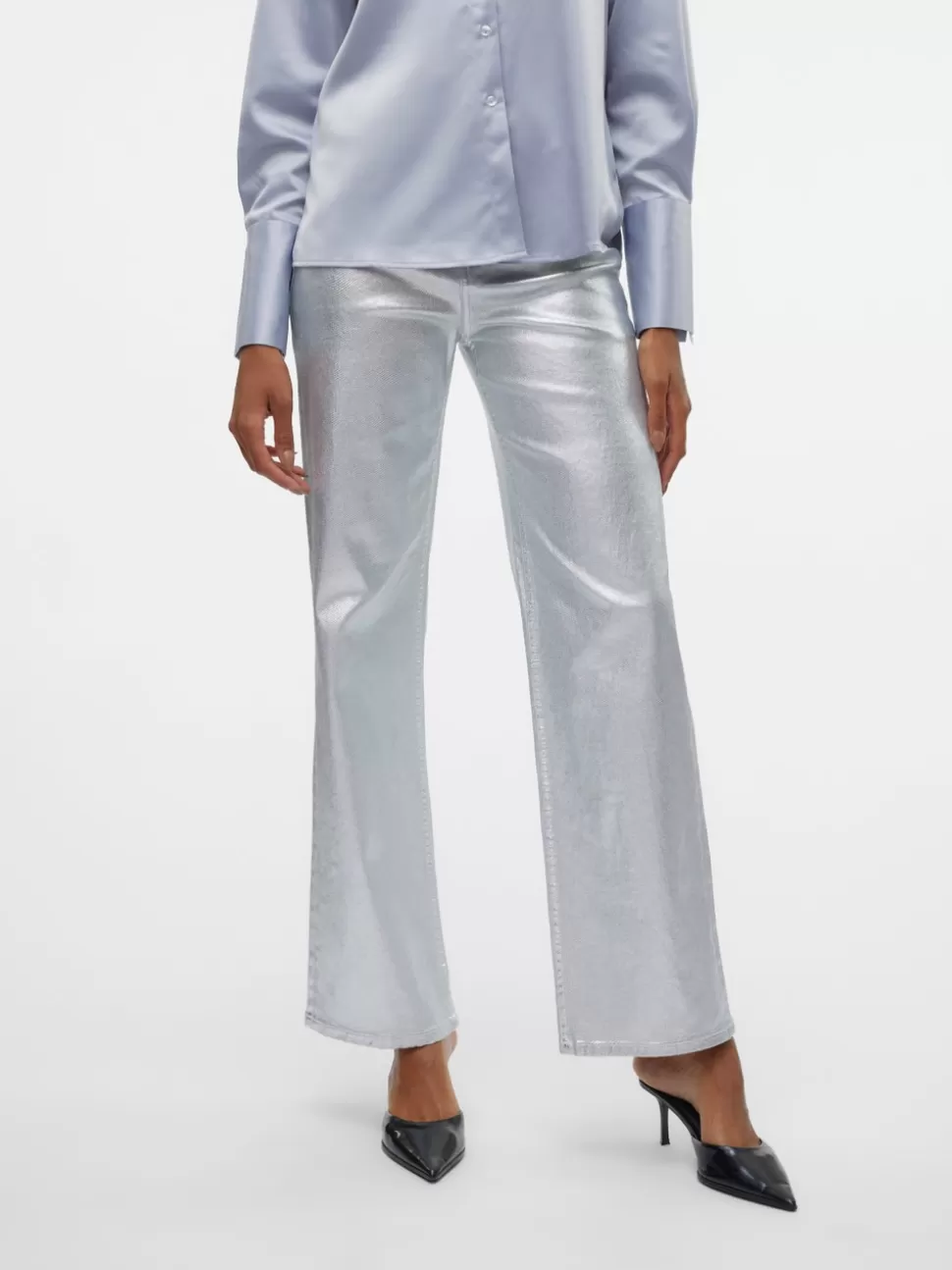Jeans^VERO MODA VMTESSA Hög Midja Vida Ben Jeans Silver