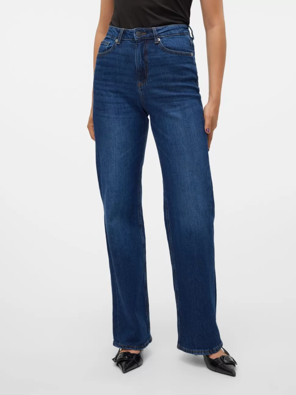 Jeans^VERO MODA VMTESSA Hög Midja Vida Ben Jeans Dark Blue Denim