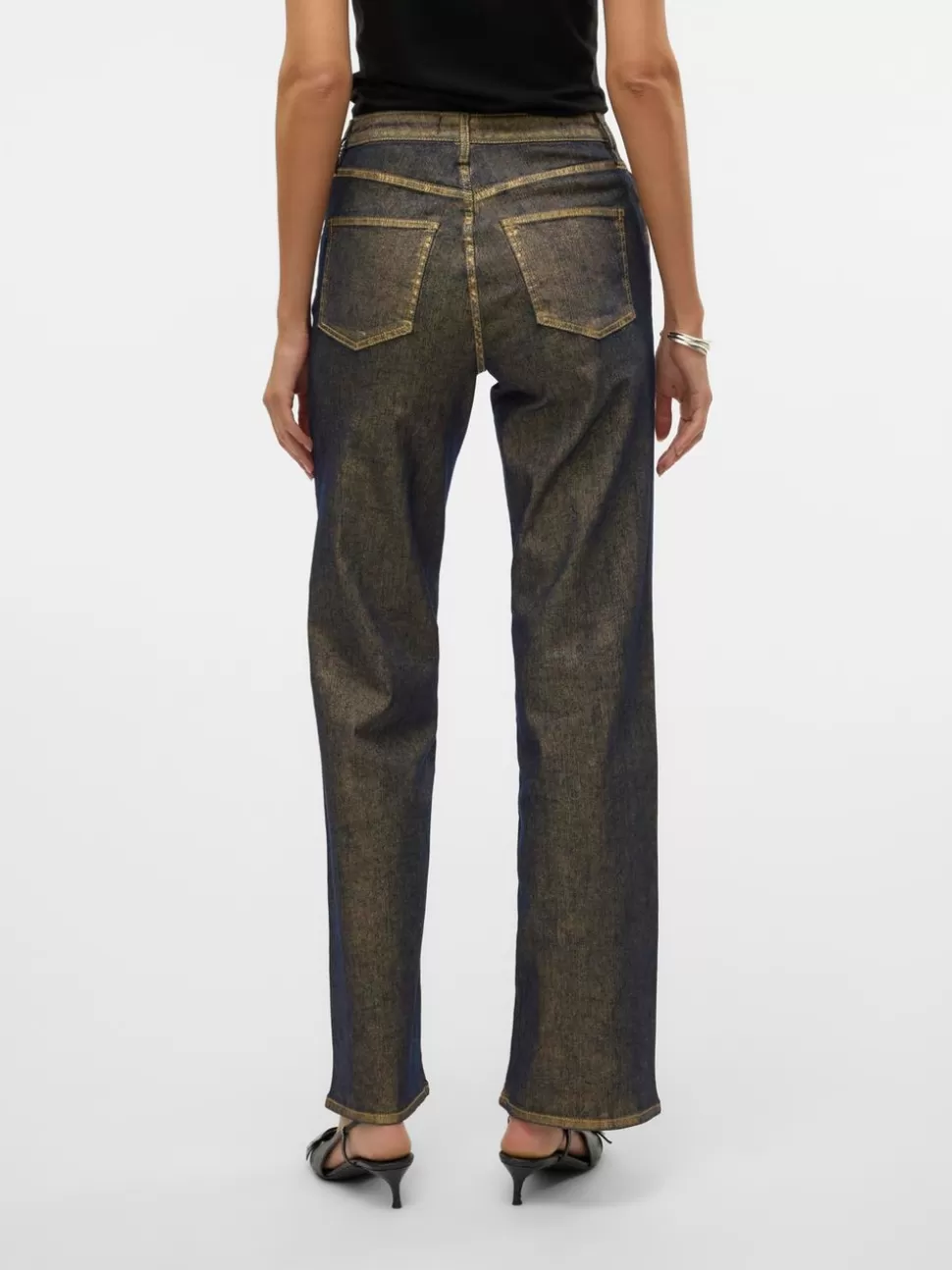 Jeans^VERO MODA VMTESSA Hög Midja Vida Ben Jeans Medium Blue Denim