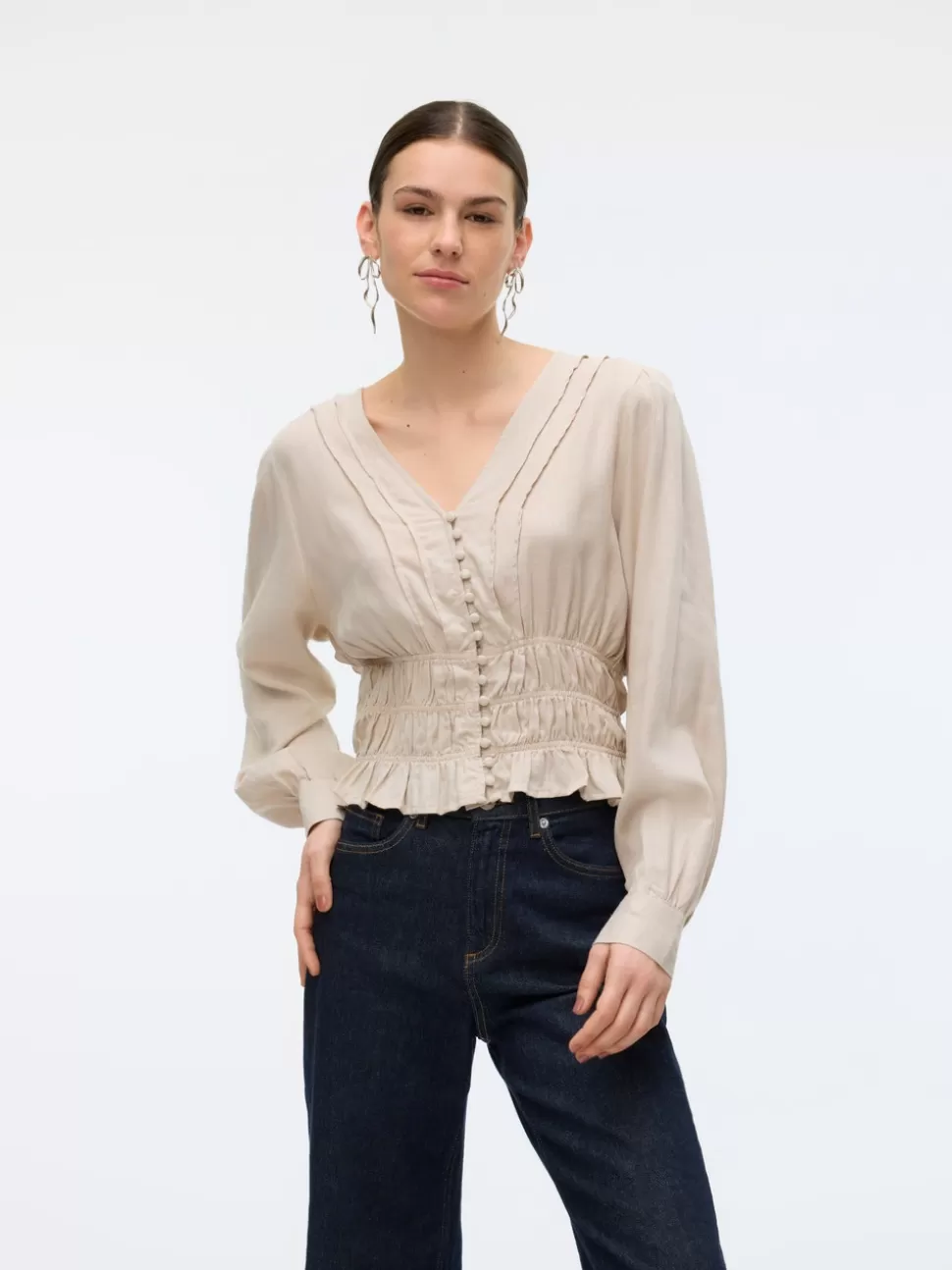 Toppar^VERO MODA VMTHEODORA Topp Silver Lining