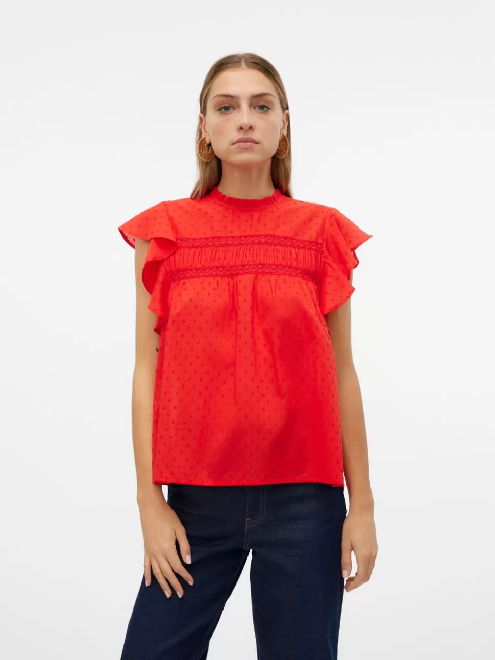 Toppar^VERO MODA VMTRINE Topp High Risk Red