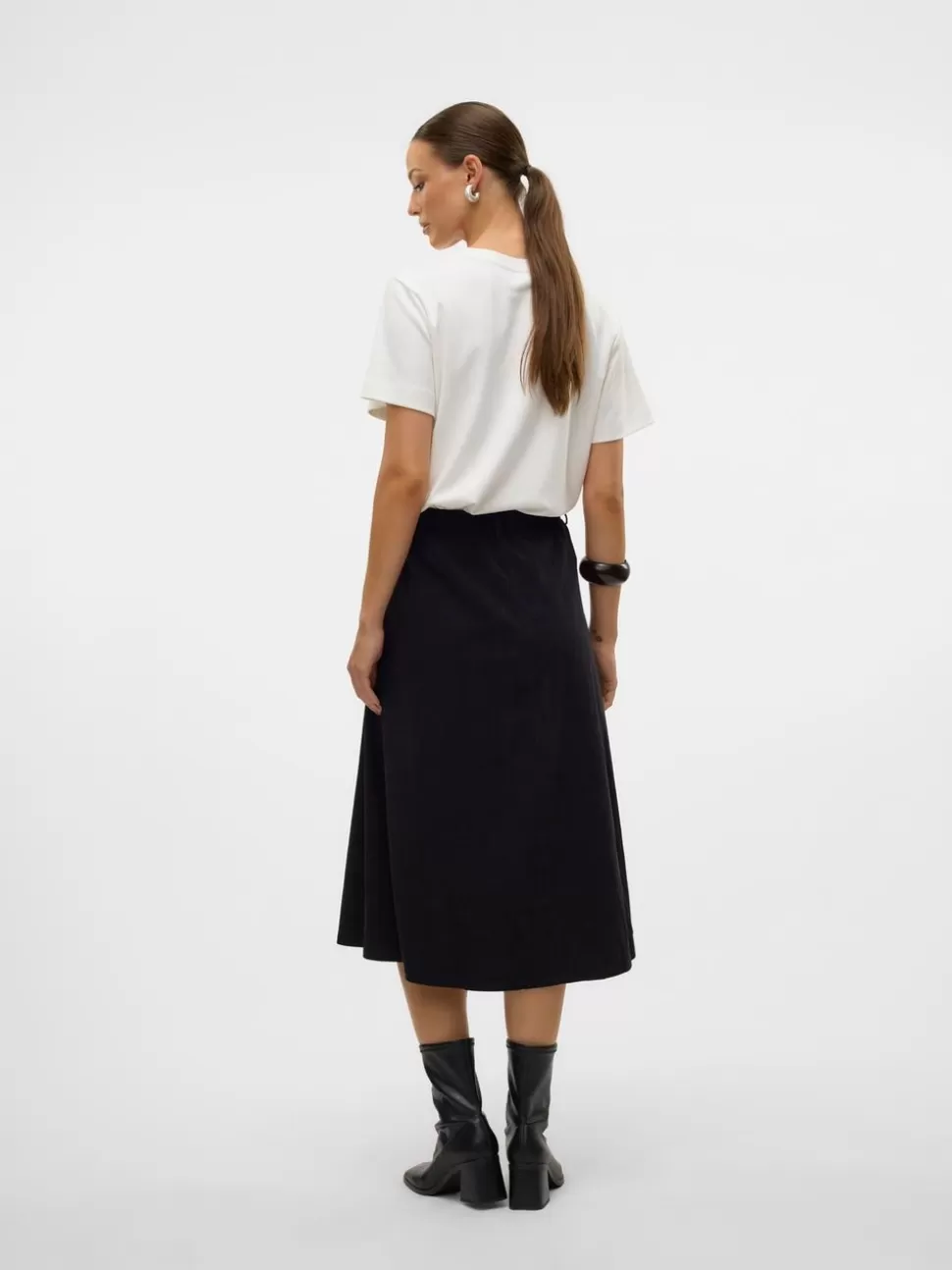 Kjolar^VERO MODA VMVIENNA Hög Midja Sammetskjol Black