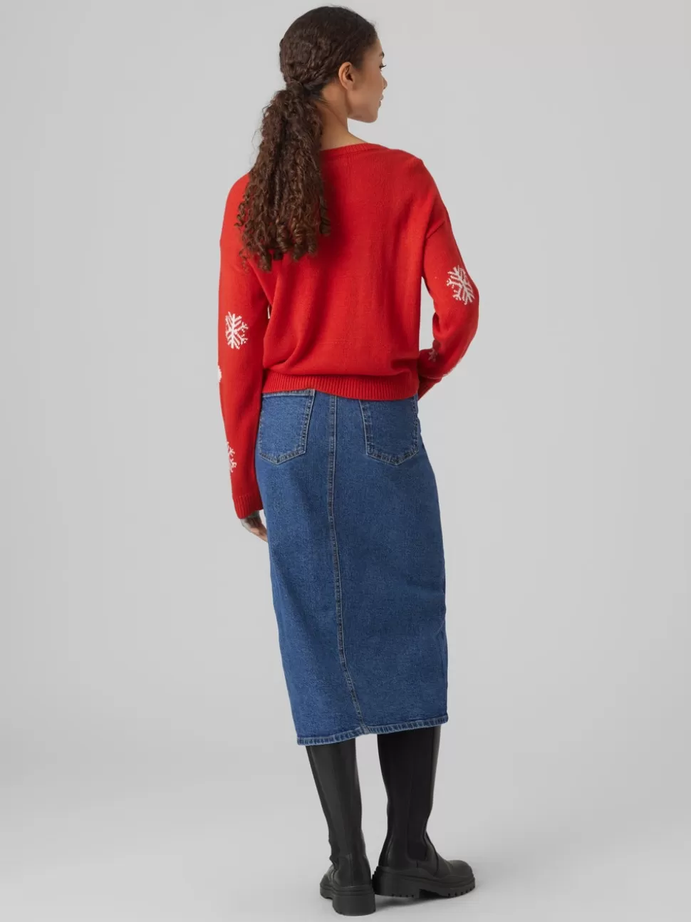 Stickat^VERO MODA VMXMASGIVEAWAY Pullover Chinese Red
